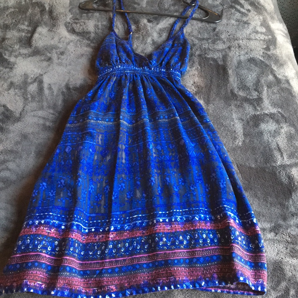 Blue mid length dress